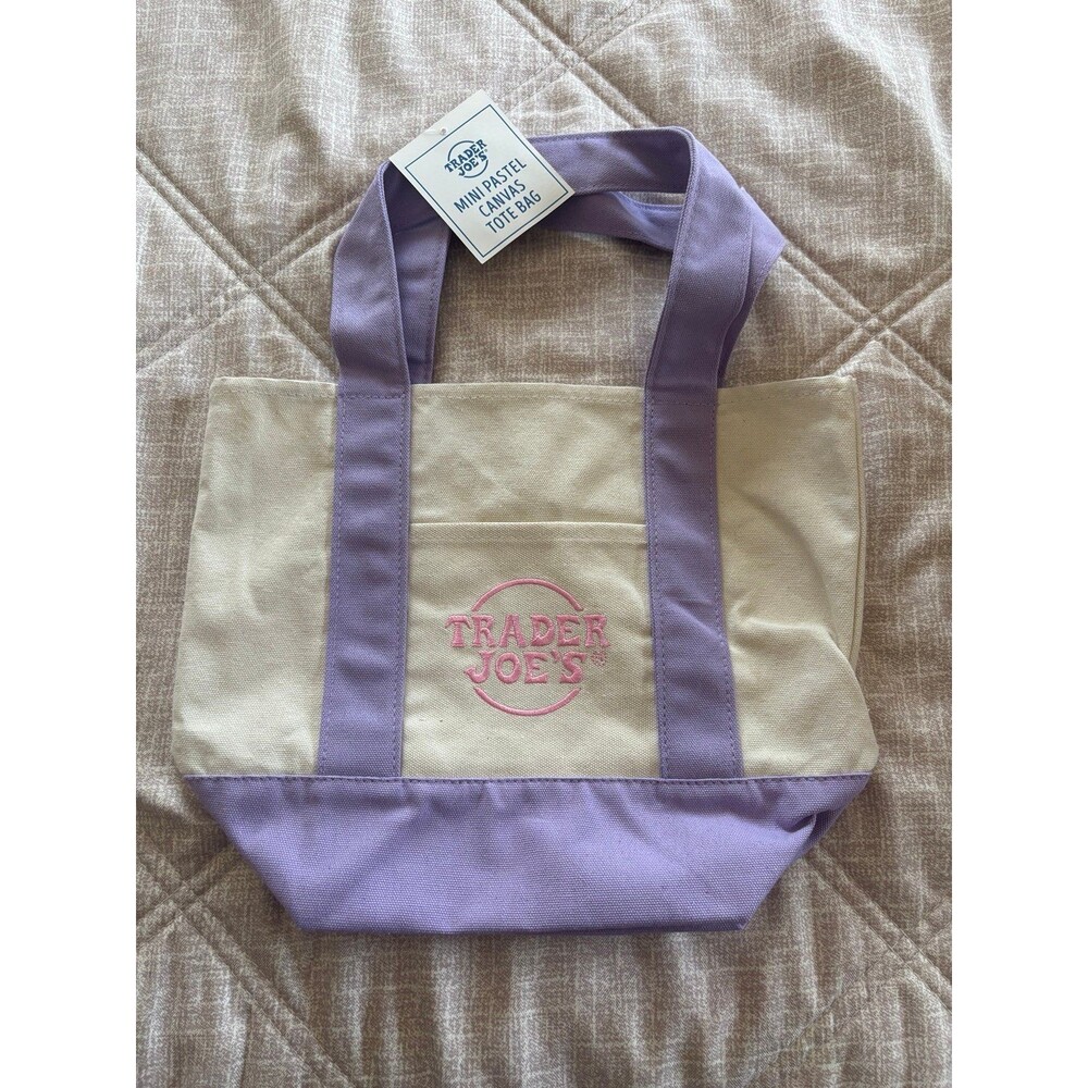 Trader Joe's: Lavender Mini Canvas Tote Bag - NWT, Unused - Limited Edition